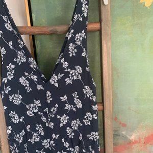 navy floral jumpsuit